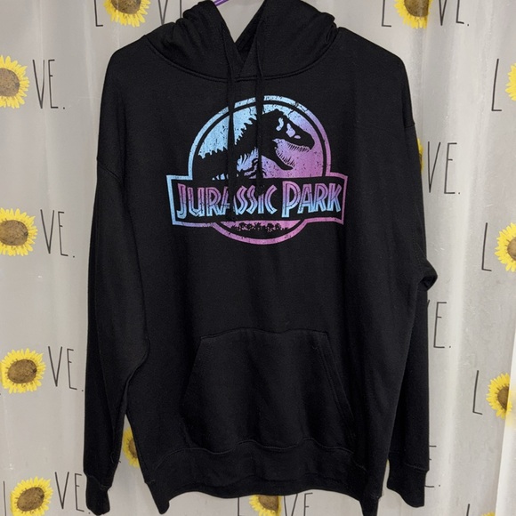 Jurassic Park Neon Logo Hoodie - Picture 2 of 7